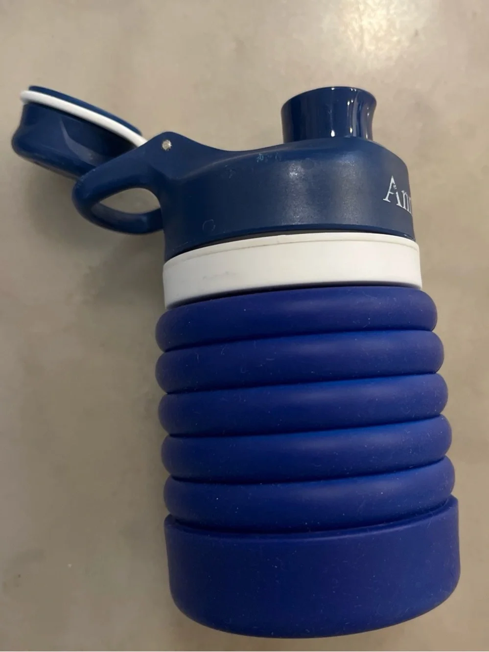 Blue Platinum Silicone Collapsible Water Bottle
